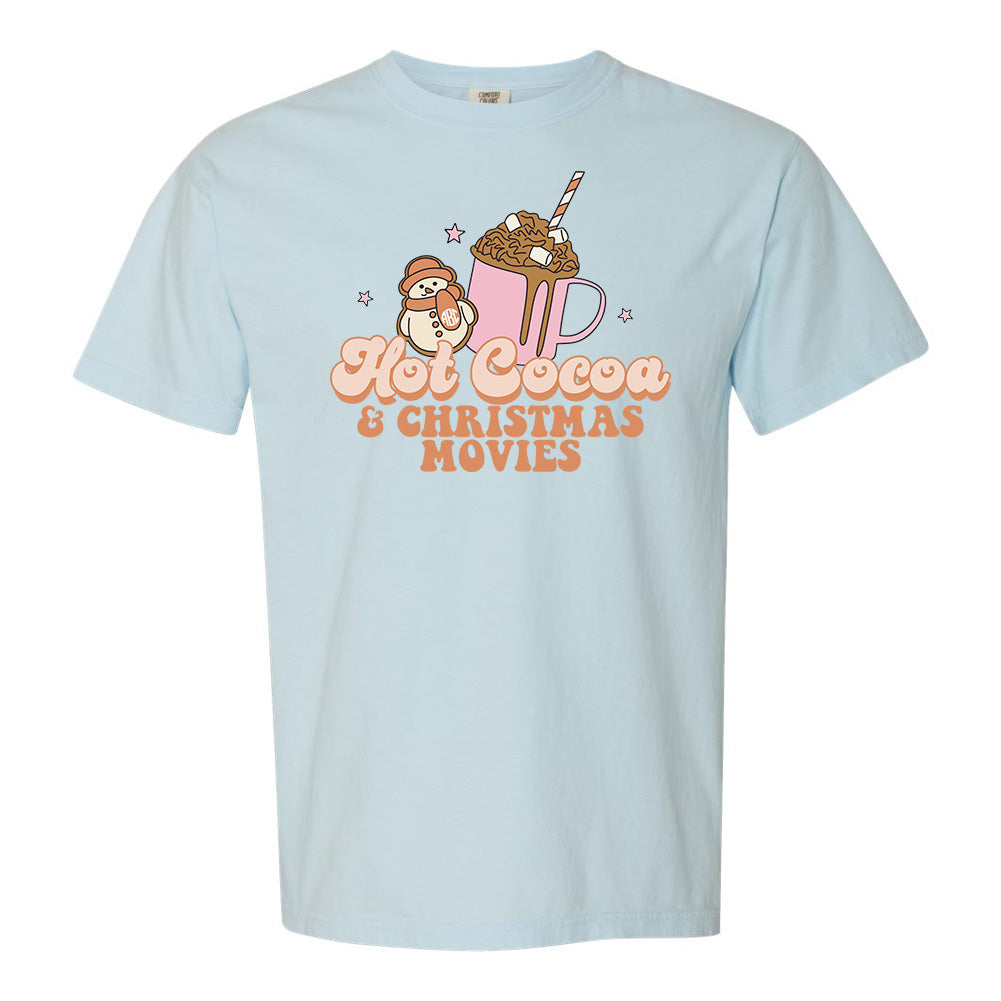 Monogrammed 'Hot Cocoa & Christmas Movies' T-Shirt