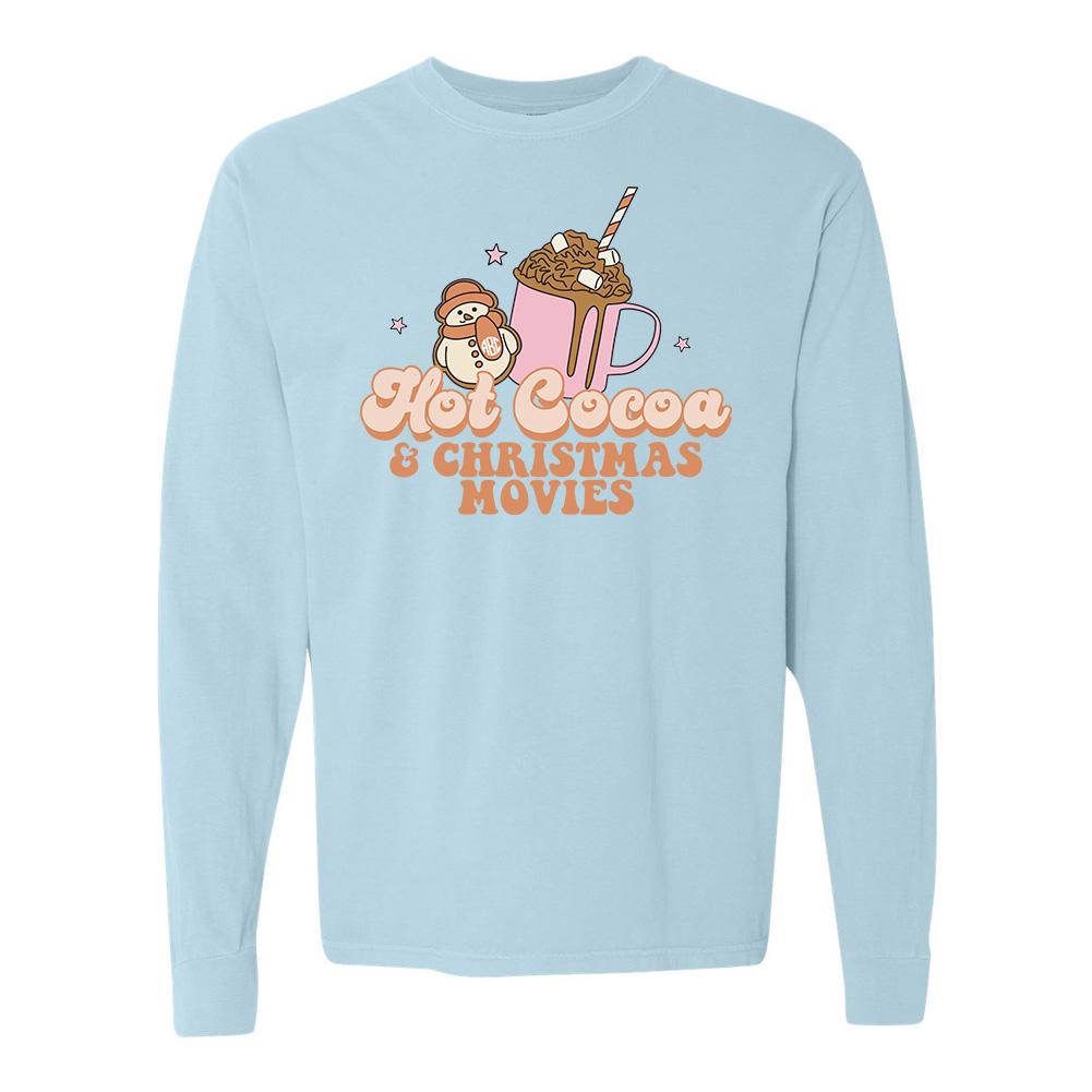 Monogrammed 'Hot Cocoa & Christmas Movies' Long Sleeve T-Shirt