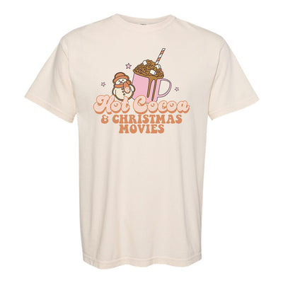 Monogrammed 'Hot Cocoa & Christmas Movies' T-Shirt
