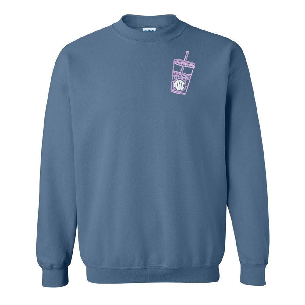 Monogrammed Iced Coffee Crewneck Sweatshirt