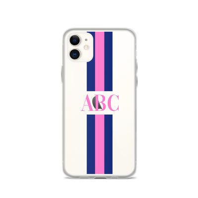 Monogrammed Striped iPhone Case