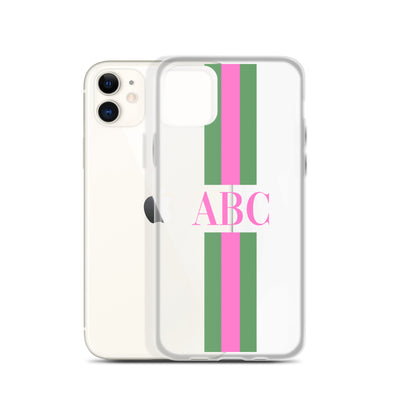 Monogrammed Striped iPhone Case