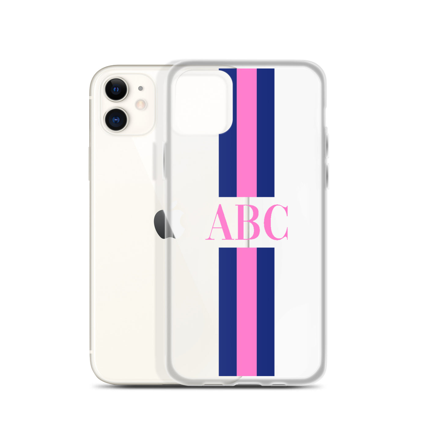 Monogrammed Striped iPhone Case