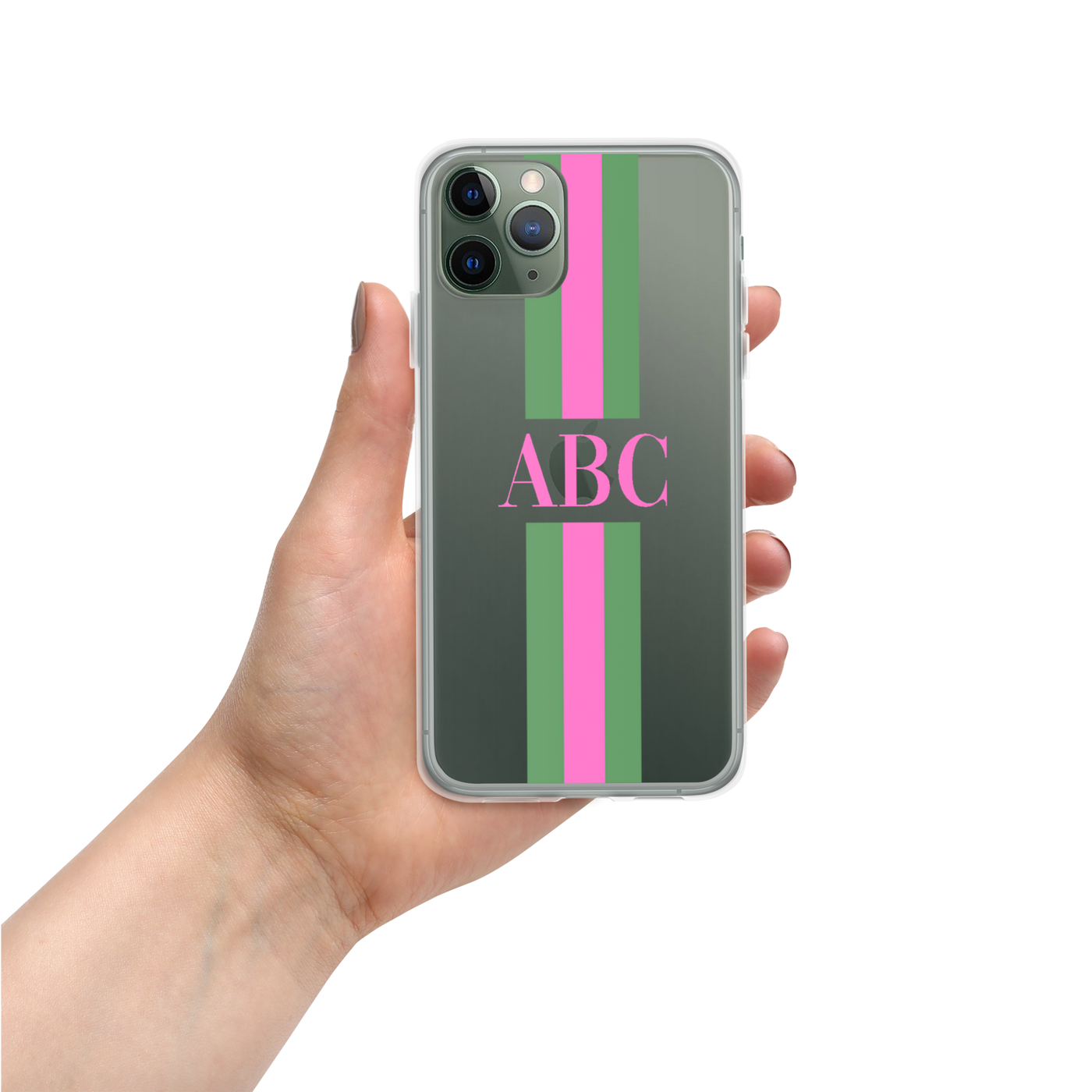 Monogrammed Striped iPhone Case