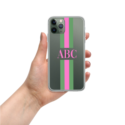 Monogrammed Striped iPhone Case