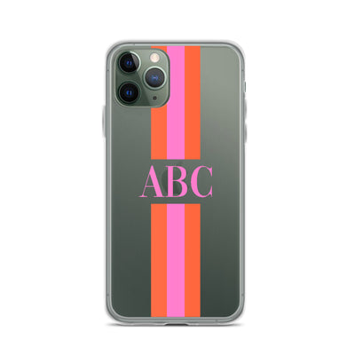 Monogrammed Striped iPhone Case