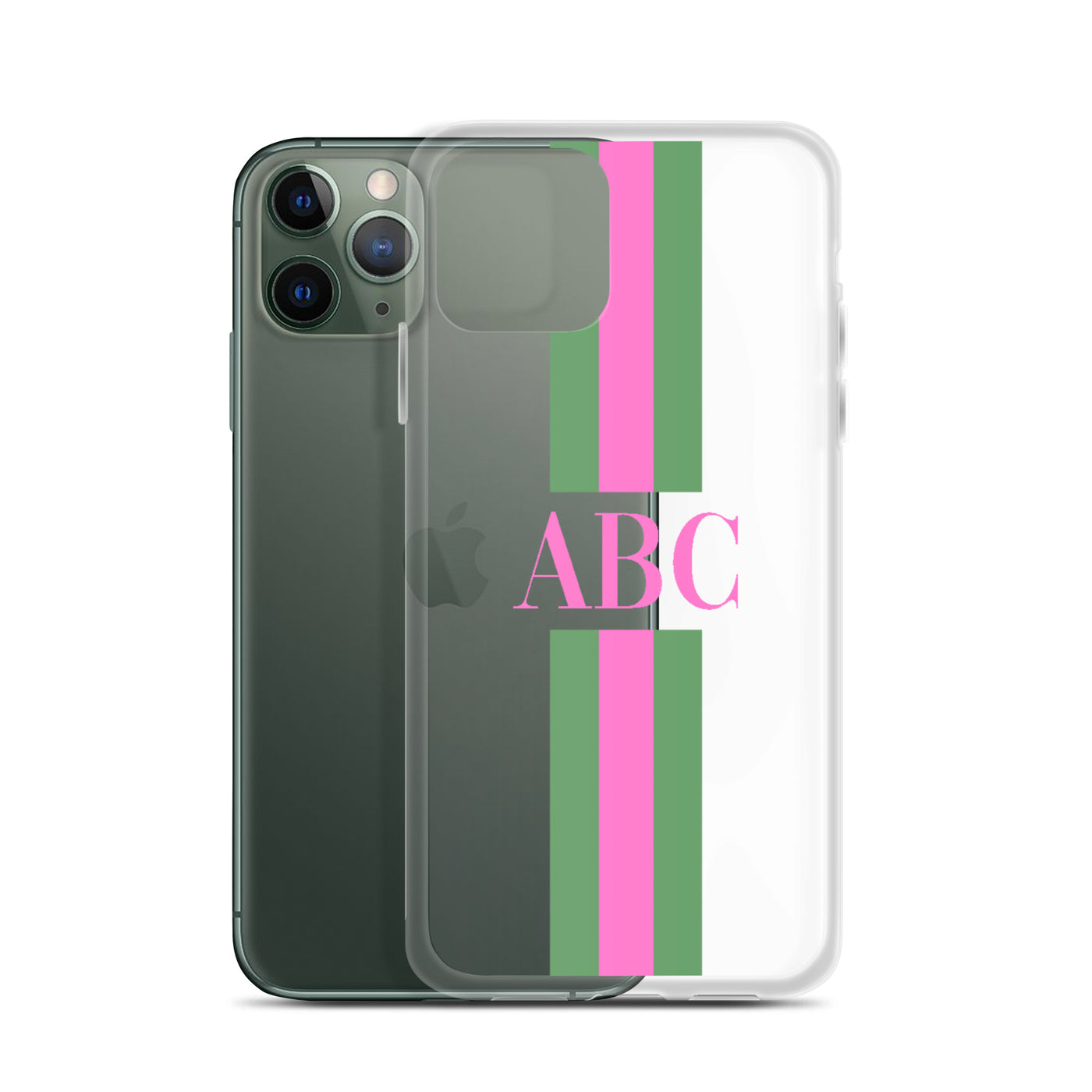 Monogrammed Striped iPhone Case