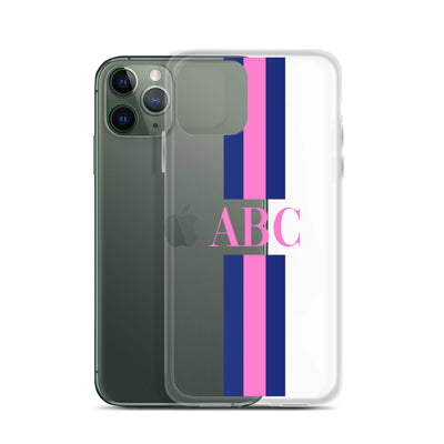 Monogrammed Striped iPhone Case