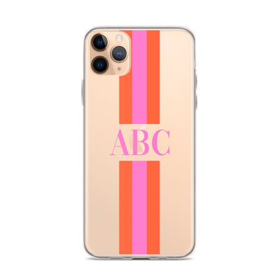 Monogrammed Striped iPhone Case