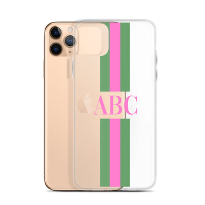 Monogrammed Striped iPhone Case