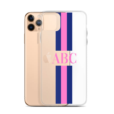 Monogrammed Striped iPhone Case