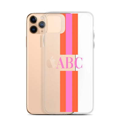 Monogrammed Striped iPhone Case