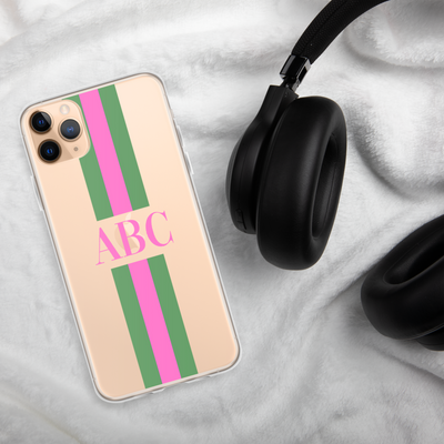 Monogrammed Striped iPhone Case