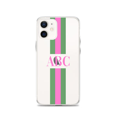 Monogrammed Striped iPhone Case