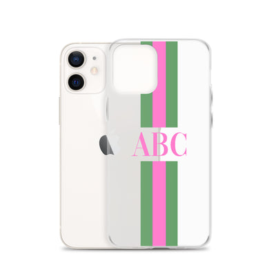 Monogrammed Striped iPhone Case