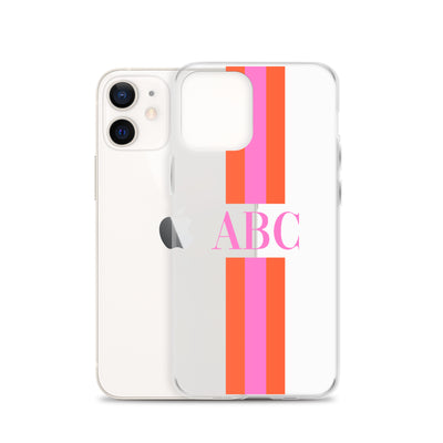 Monogrammed Striped iPhone Case