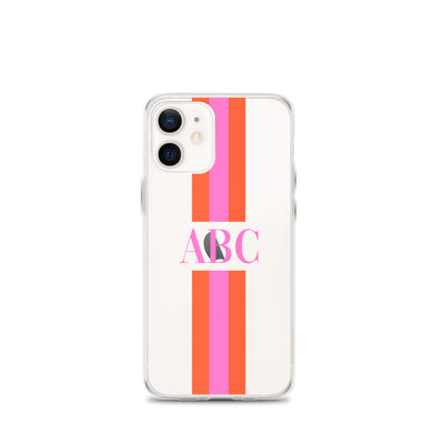 Monogrammed Striped iPhone Case