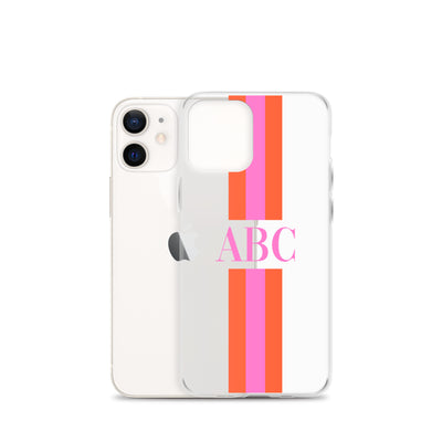 Monogrammed Striped iPhone Case