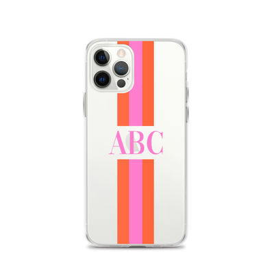 Monogrammed Striped iPhone Case