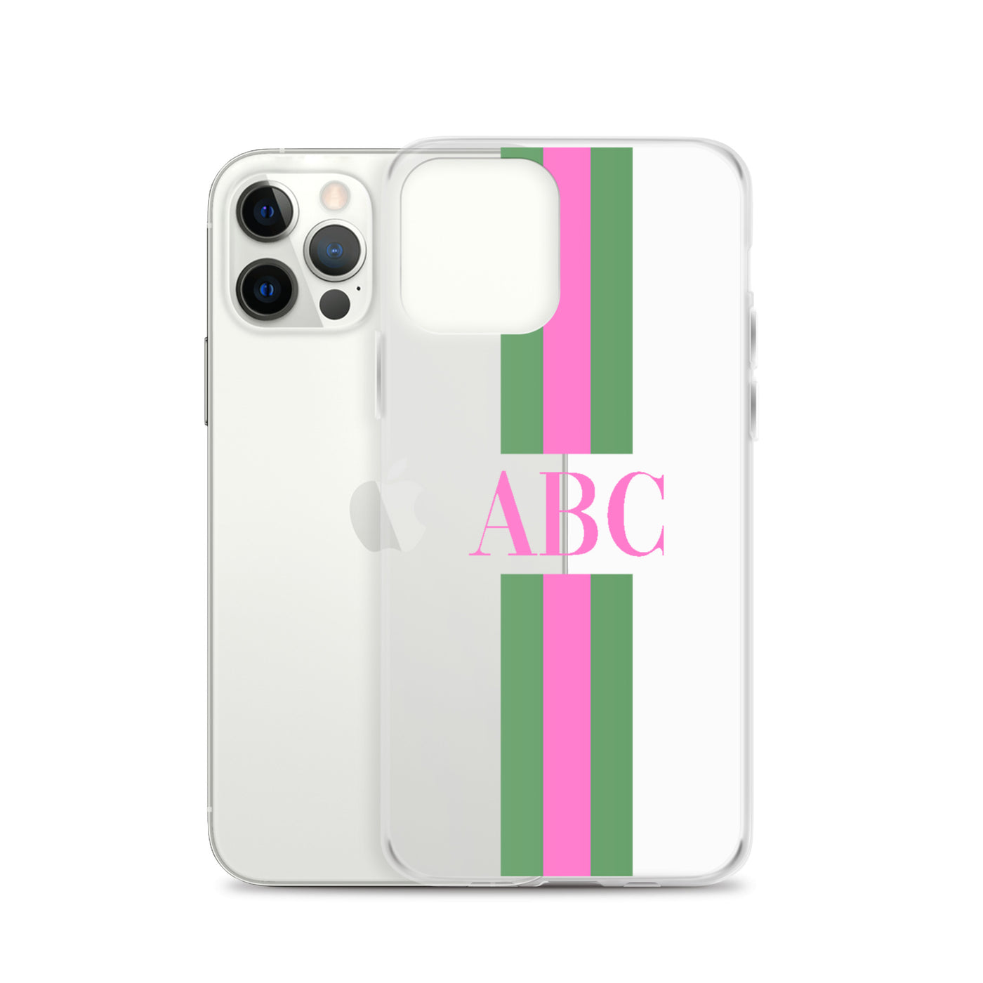 Monogrammed Striped iPhone Case