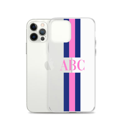 Monogrammed Striped iPhone Case