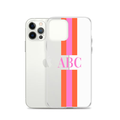 Monogrammed Striped iPhone Case