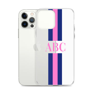 Monogrammed Striped iPhone Case