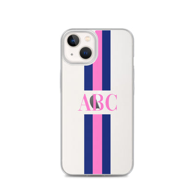 Monogrammed Striped iPhone Case