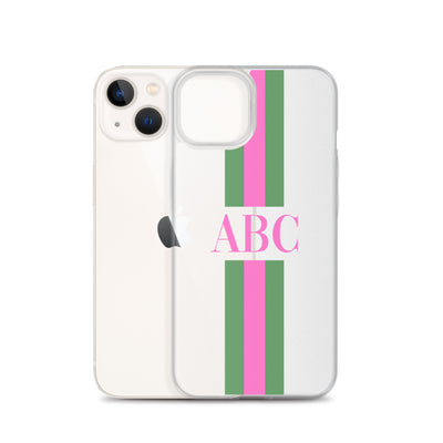 Monogrammed Striped iPhone Case