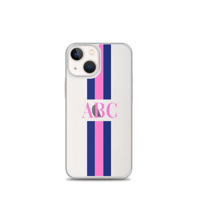 Monogrammed Striped iPhone Case