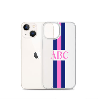 Monogrammed Striped iPhone Case