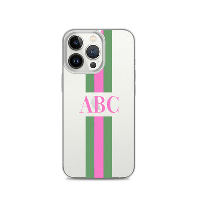 Monogrammed Striped iPhone Case