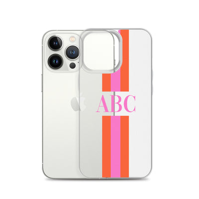 Monogrammed Striped iPhone Case