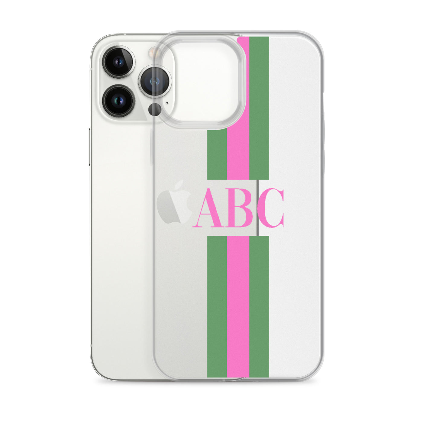 Monogrammed Striped iPhone Case