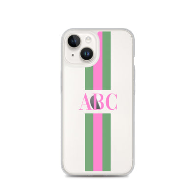 Monogrammed Striped iPhone Case