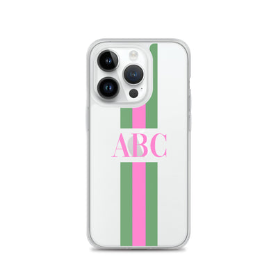 Monogrammed Striped iPhone Case