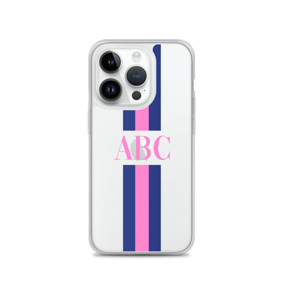 Monogrammed Striped iPhone Case