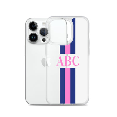 Monogrammed Striped iPhone Case