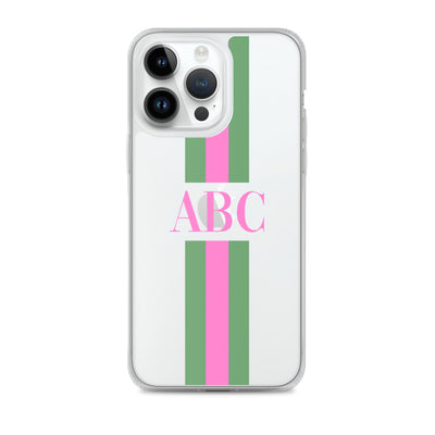 Monogrammed Striped iPhone Case