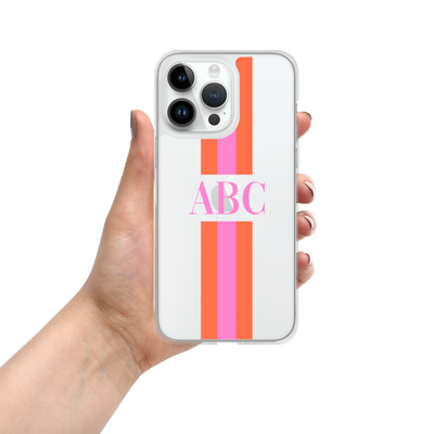 Monogrammed Striped iPhone Case