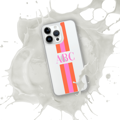 Monogrammed Striped iPhone Case