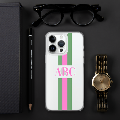 Monogrammed Striped iPhone Case