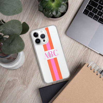 Monogrammed Striped iPhone Case