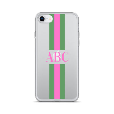 Monogrammed Striped iPhone Case