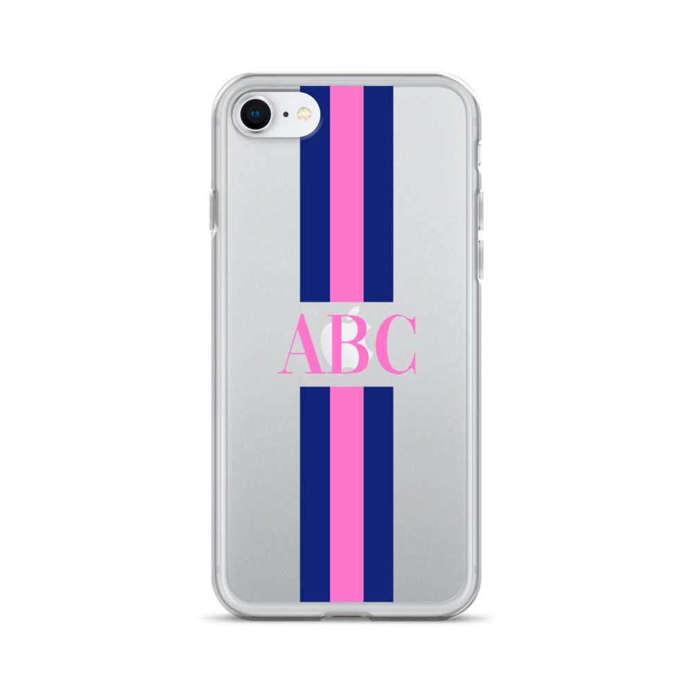 Monogrammed Striped iPhone Case