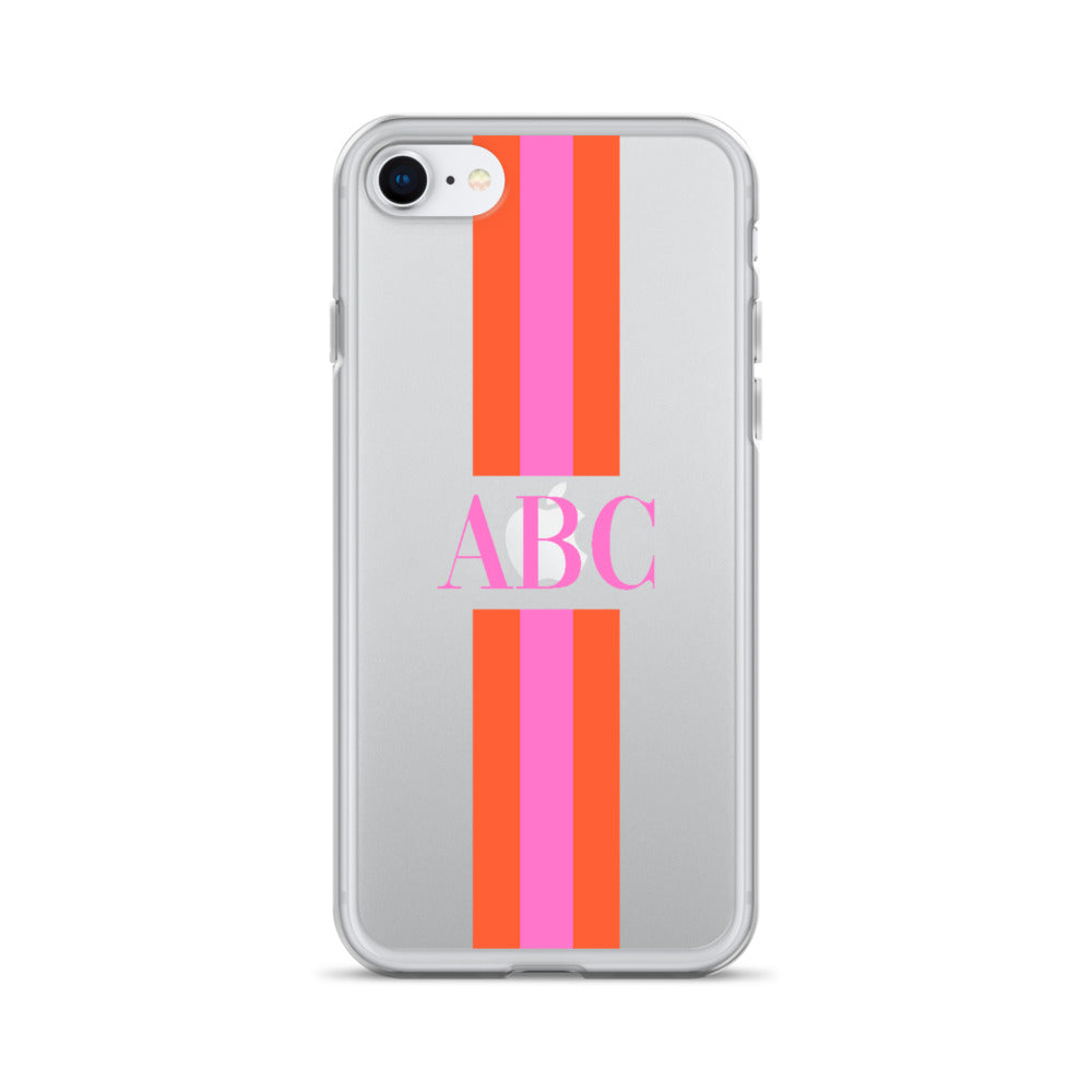 Monogrammed Striped iPhone Case