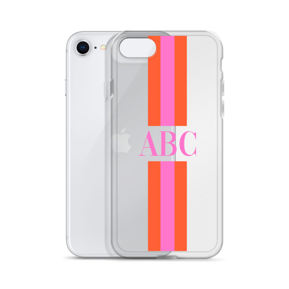 Monogrammed Striped iPhone Case