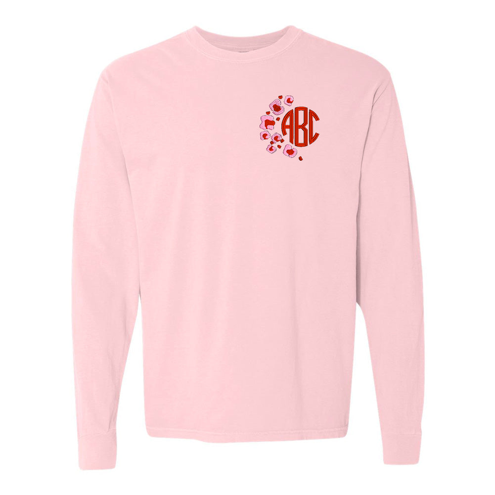Monogrammed Pink Leopard Long Sleeve T-Shirt