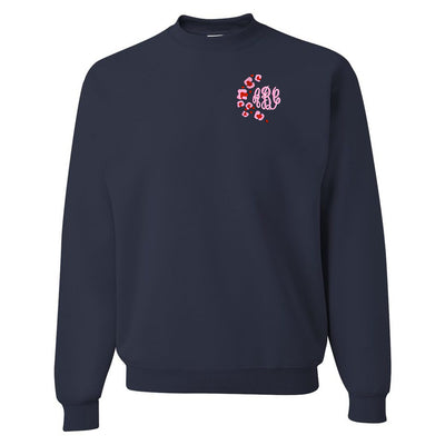 Monogrammed Pink Leopard Crewneck Sweatshirt