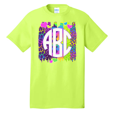 Monogrammed 'Lisa Frank Style' Neon T-Shirt